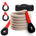 Kinetic Recovery Rope（1"×32ft- 48,500Lbs） Heavy Duty Offroad Recovery Rope Kit, with 2 Soft Shackles for Trucks, Pickups, Tractors, SUV, ATV kinetic recovery tow rope