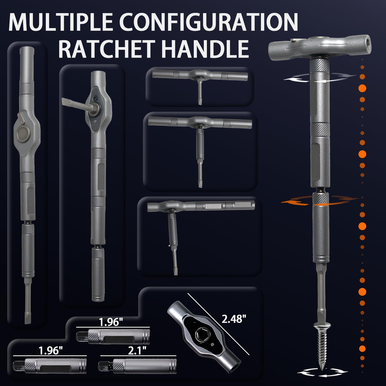 42 in 1 Magnetic Screwdriver, Screwdriver Set, Multi Bit Ratcheting Screwdriver Set with Storage Case Repair Tool Kit for Computer, Eyeglass, Bicycles, Watch, Ring Doorbell, Furniture (Grey)