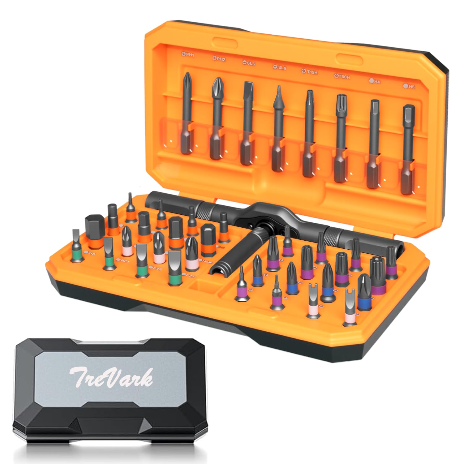 42 in 1 Magnetic Screwdriver, Screwdriver Set, Multi Bit Ratcheting Screwdriver Set with Storage Case Repair Tool Kit for Computer, Eyeglass, Bicycles, Watch, Ring Doorbell, Furniture (Grey)