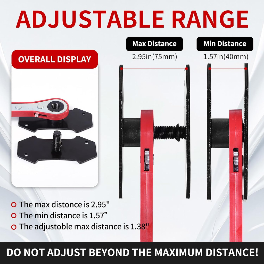 Brake Caliper Piston Press Tool for Single, Dual & Quad Piston Disc Brakes – 360° Rotating Ratchet Wrench, Effort-Saving Automotive Brake Repair Tool for Car Maintenance
