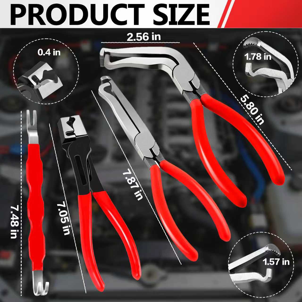 4-Electrical Disconnect Pliers, Automotive,Fuel Line Pliers,Disconnect,Professional Hand For Home& Office,HeavyDuty Hardware, Men Gifts