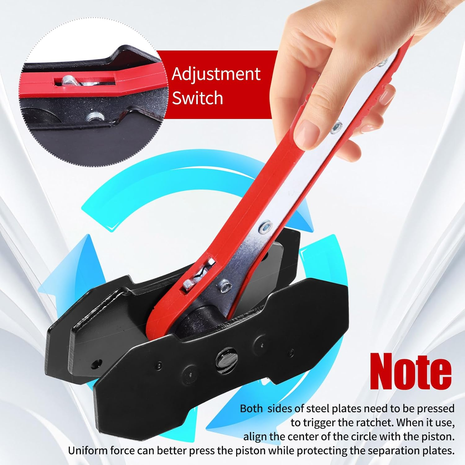 Brake Caliper Piston Press Tool for Single, Dual & Quad Piston Disc Brakes – 360° Rotating Ratchet Wrench, Effort-Saving Automotive Brake Repair Tool for Car Maintenance